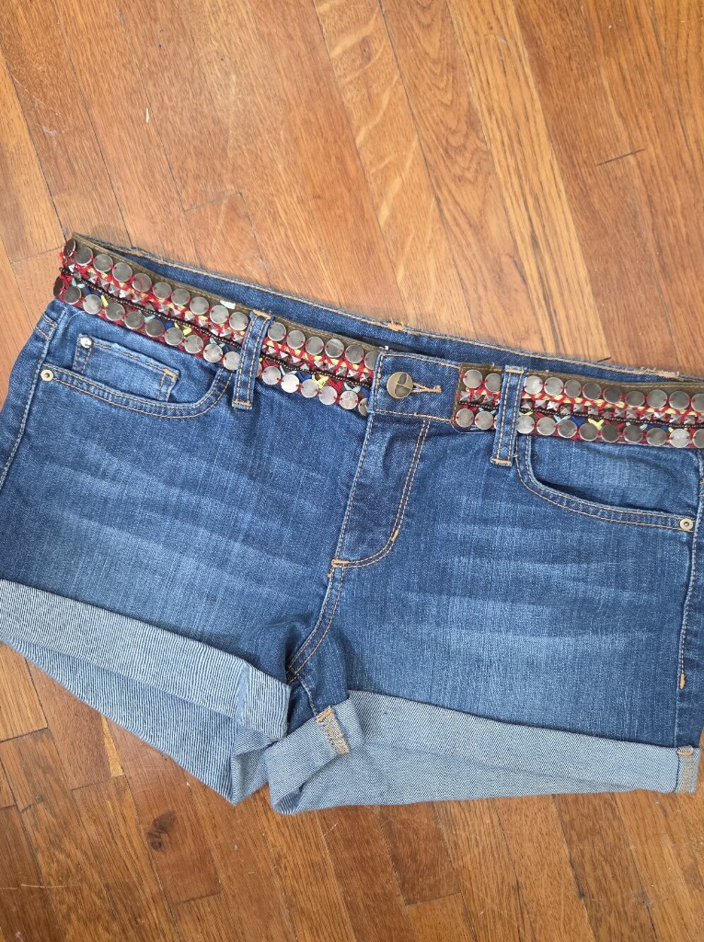 Else Studded Belted Shorts